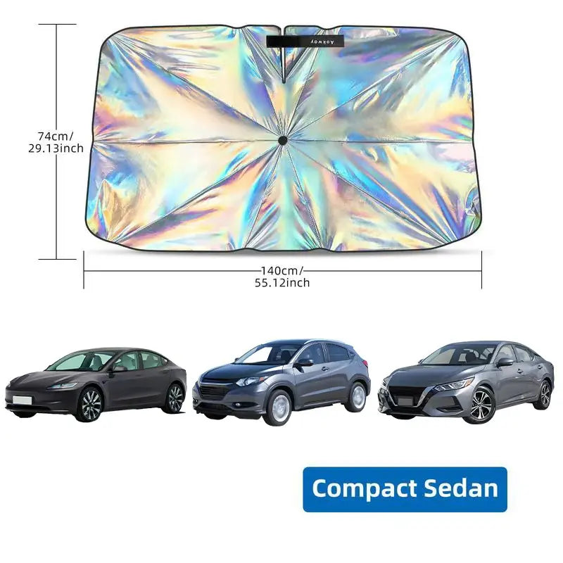 Foldable Windshield Car Sunshade - Portable UV Protection Umbrella, Heat-Blocking Cooling Accessory for Cars, SUV Vehicle Sunshades, Suv Vehicle Sunshade