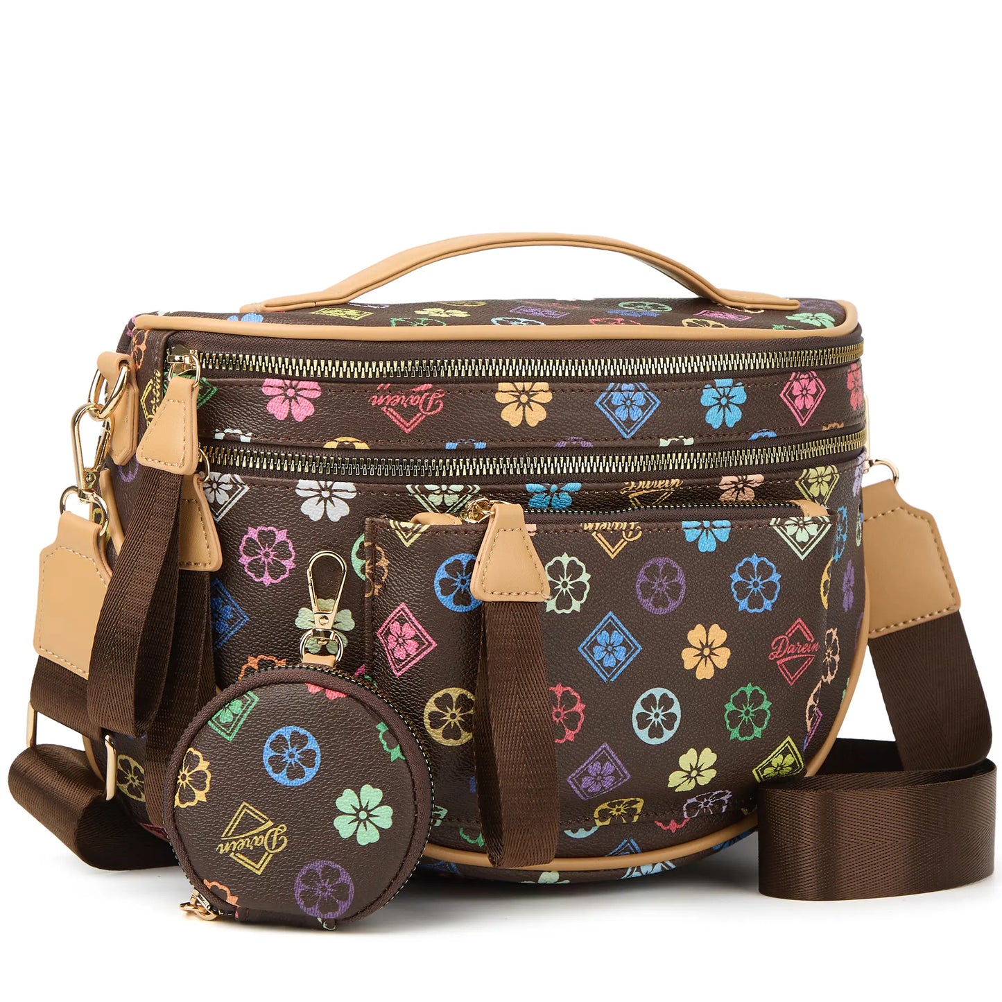 Spacious Checkered PU Leather Crossbody Bag Bum Bag Checkered Handbags Wallets for Women Summerwins