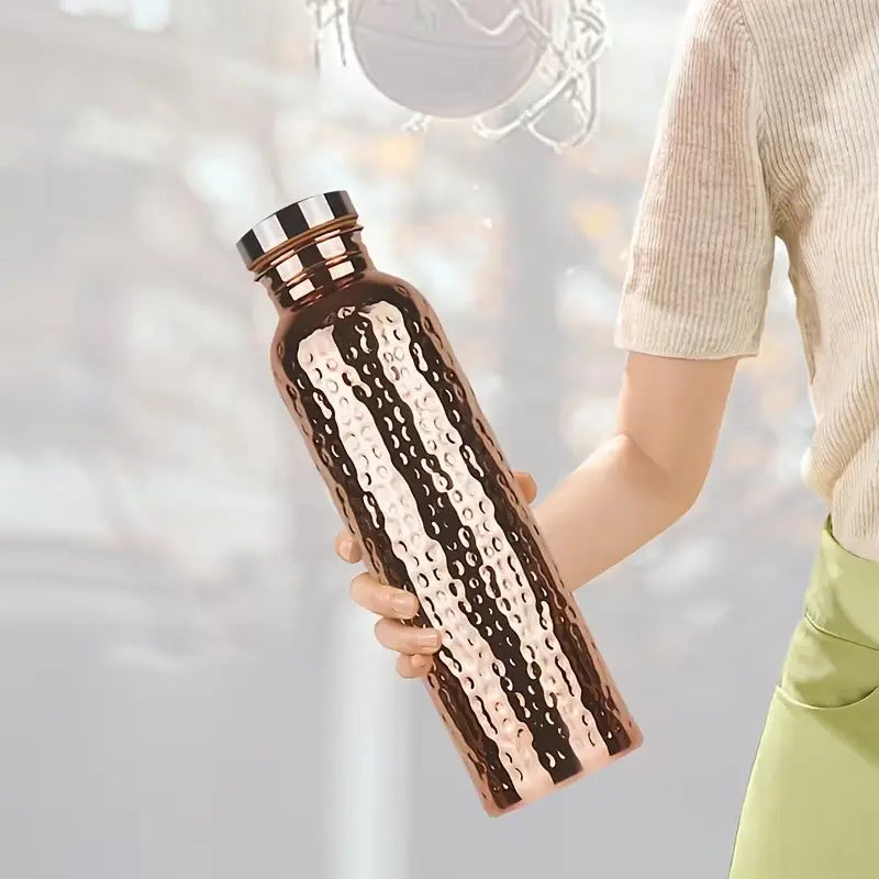 Copper Water Bottle Drinking Hammer, Handmade Stainless Steel Travel Cup, Hiking Water Bottle, Sports Bottle, 27 Ounces, Durable and Portable Design, Perfect for On-The-Go Use