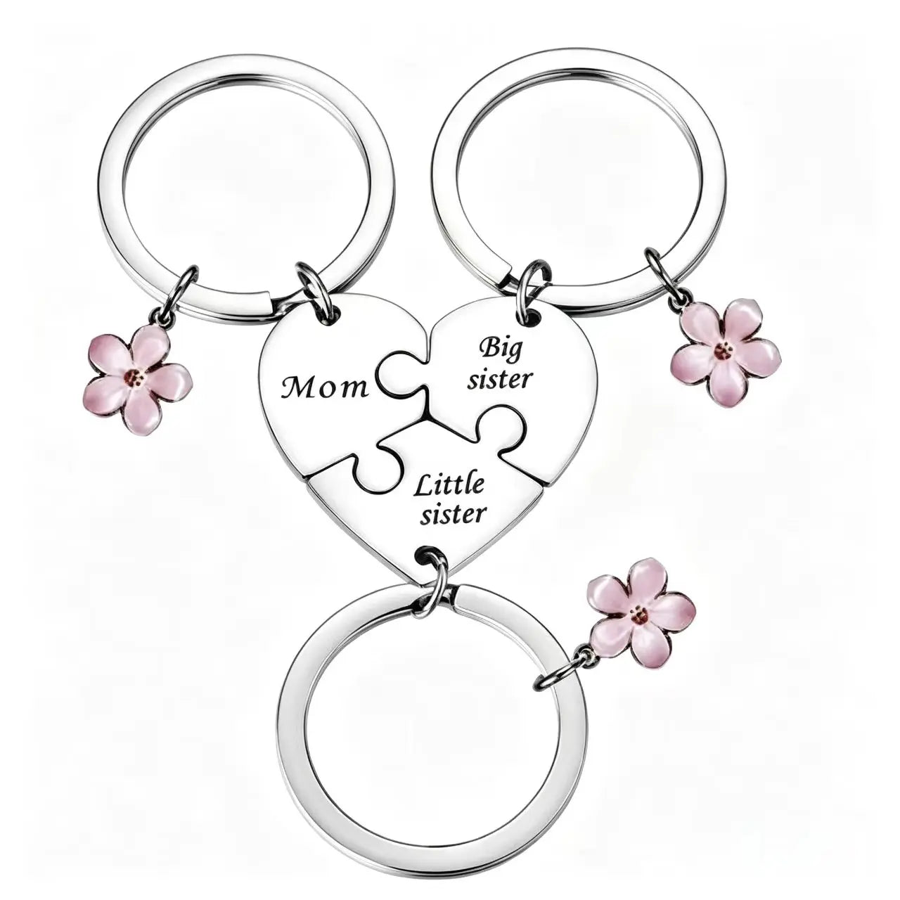 Mother Daughter Keychain for 4 – Mom & Three Sisters (Big, Middle, Little) – Thoughtful Gift for Mother’S Day, Birthday, or Any Occasion