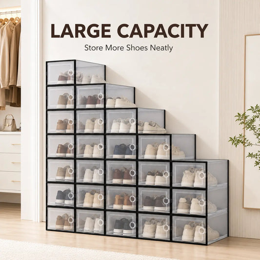 Premium Shoe Organizer with Magnetic Door - Perfect Display & Protection for Your Footwear