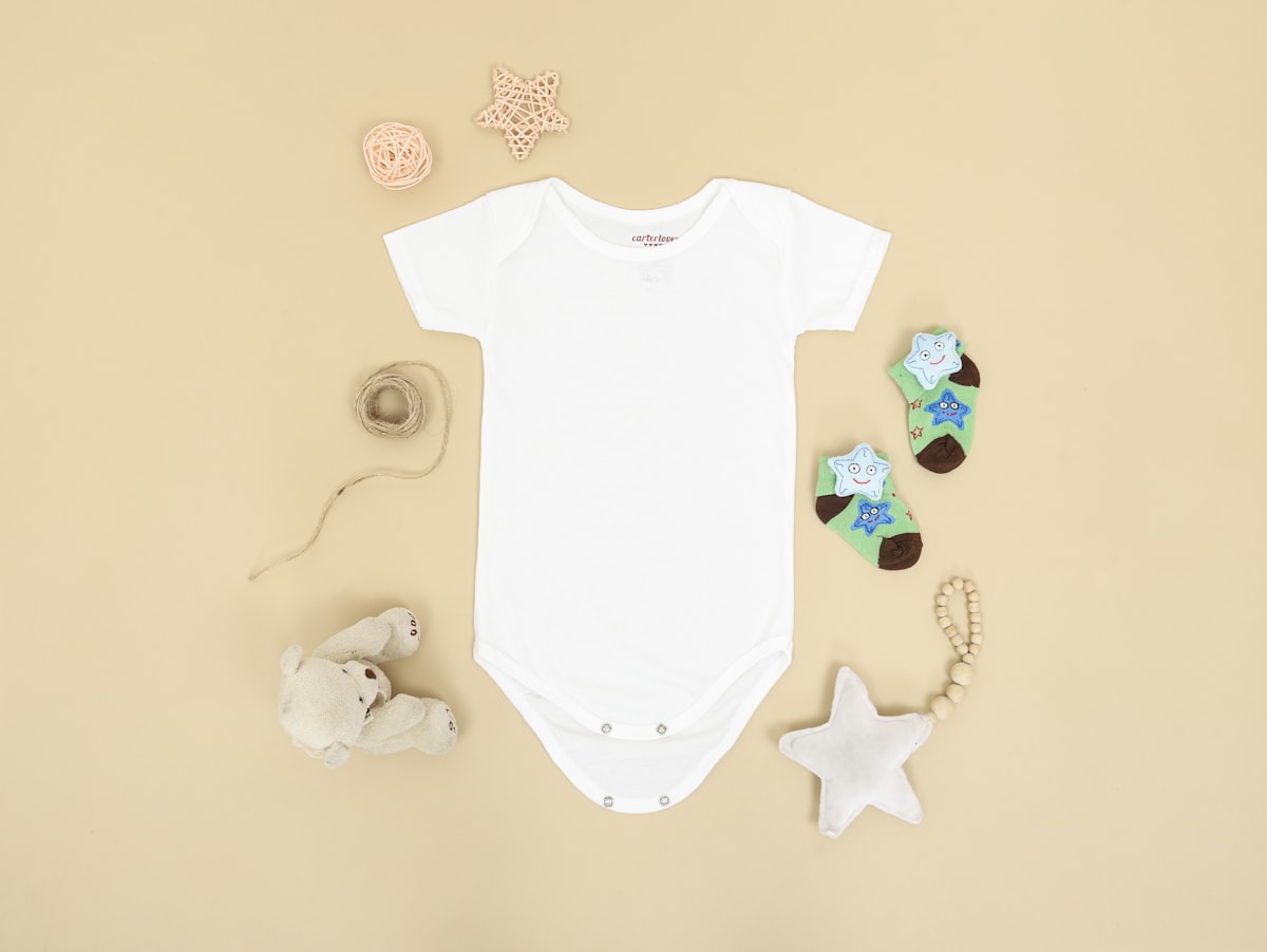 Baby's white and blue onesie