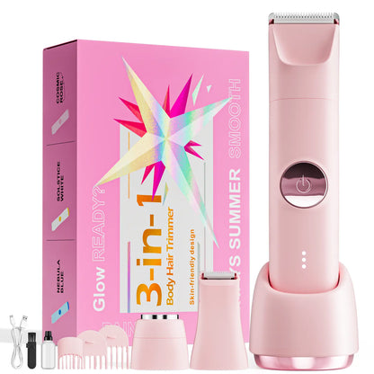 3-In-1 Women'S Electric Shaver & Bikini Trimmer | Painless Wet/Dry Hair Removal, IPX6 Waterproof, 120-Min Battery