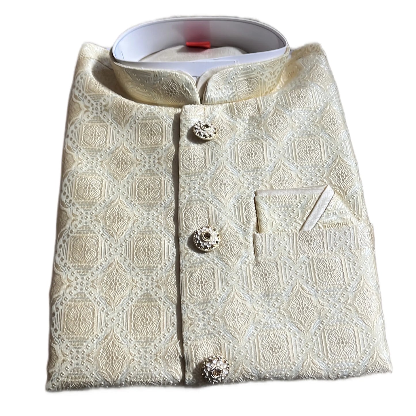 Mens Jacket Kurta with Brooch Pin