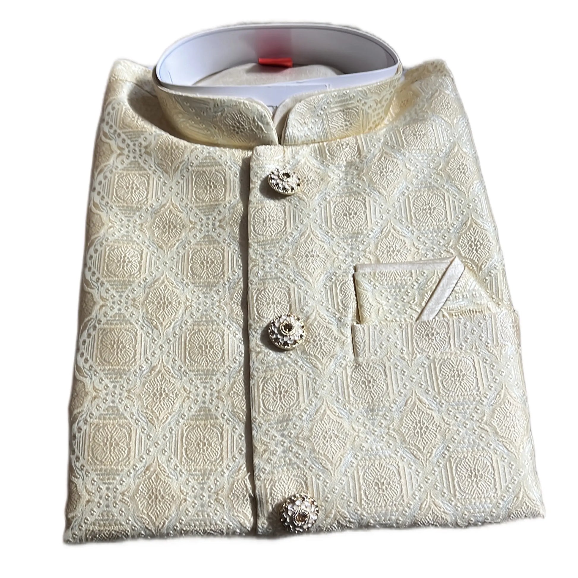 Mens Jacket Kurta with Brooch Pin