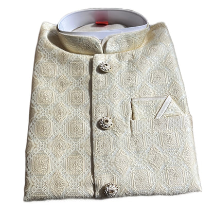 Mens Jacket Kurta with Brooch Pin