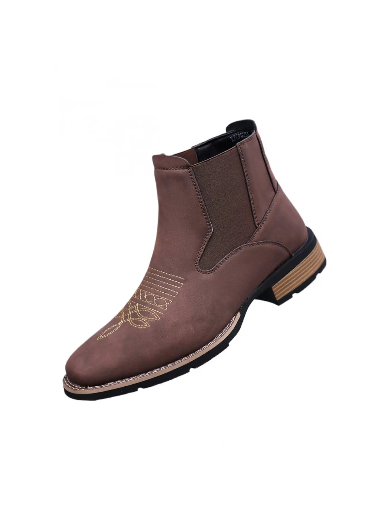 Men Square Chelsea Boots PU Fashion Classic Embroidery Retro Comfortable Western Ankle Cowboy Boots Elegant Boots Casual Boots Western Style Boots Western Inspired Boots Embroidered Boots