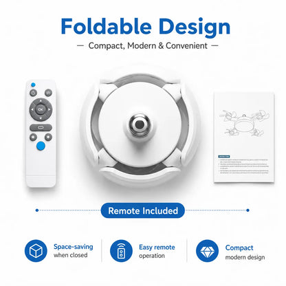 Ceiling Fan Light with Remote Control, 19.69 Inch Screw in Fan Heads, Quiet Airflow & Bright Lighting, Easy LED Fan Light, E26/E27 Base Foldable Ceiling Fan with 4 Installation for Bedroom, Living Room, Kitchen, Office, Dorm, Small Room Use