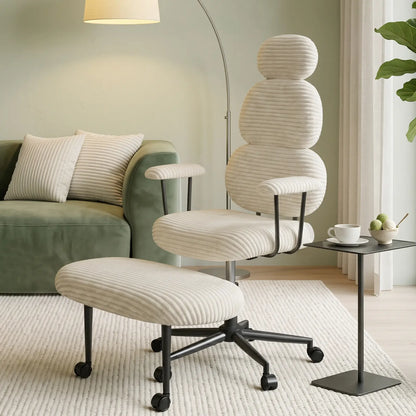 Pinmoco Modern High-Back Ergonomic Office Criss Cross Chair - with Armrests, Dual-Layer Soft Fabric Seat, 360° Swivel, Adjustable Seat Height, for ADHD & Stress Relief, Self-Assembly Required, Ergonomic Office Chair