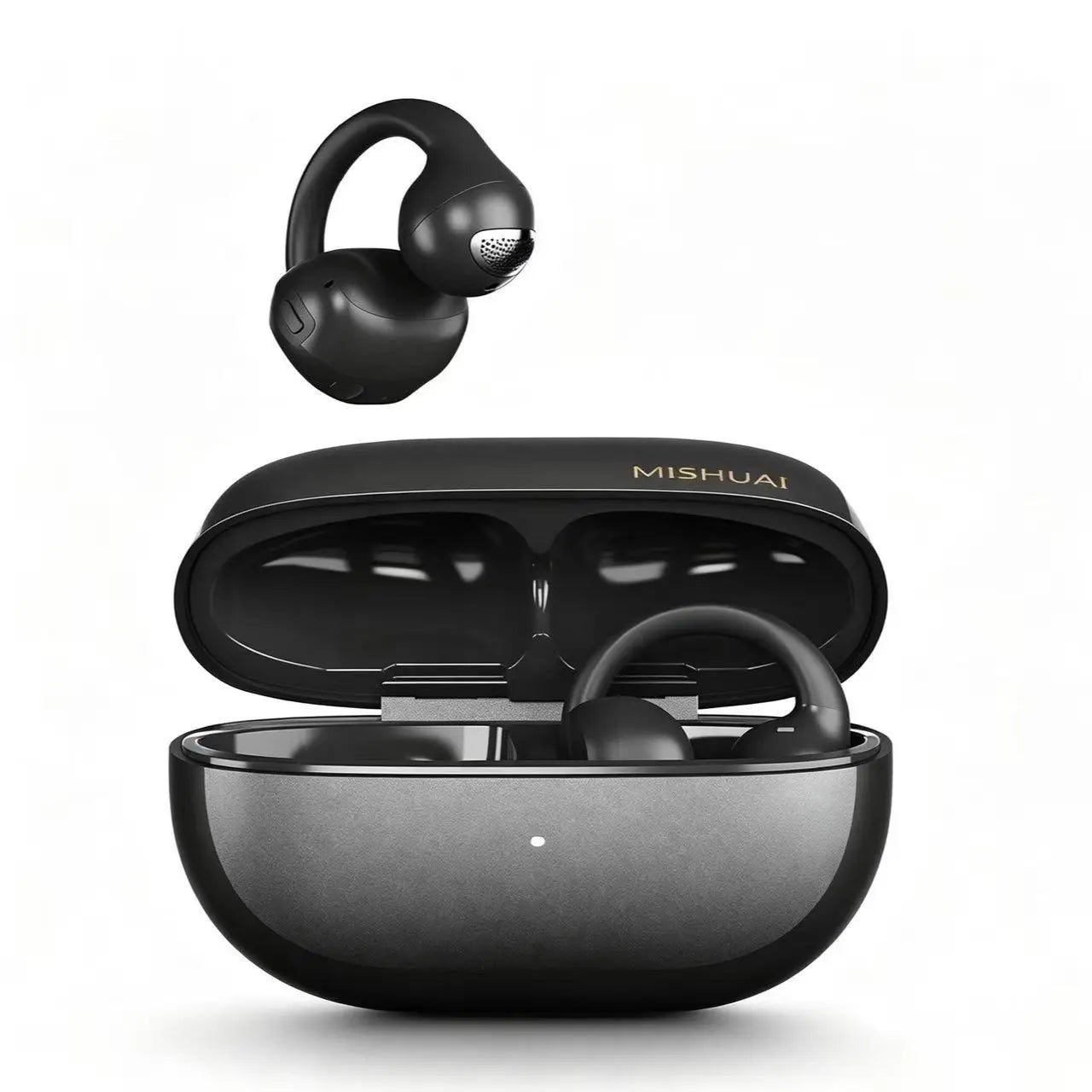MISHUAI Open-Ear Headphones Bluetooth 6.0, USB-C Charging Box, Long Battery Life, Automatic Intelligent Matching, Compatible with All Systems, Touch Control, Sweat-Proof, Suitable for Running, Exercising, Driving, and Driving
