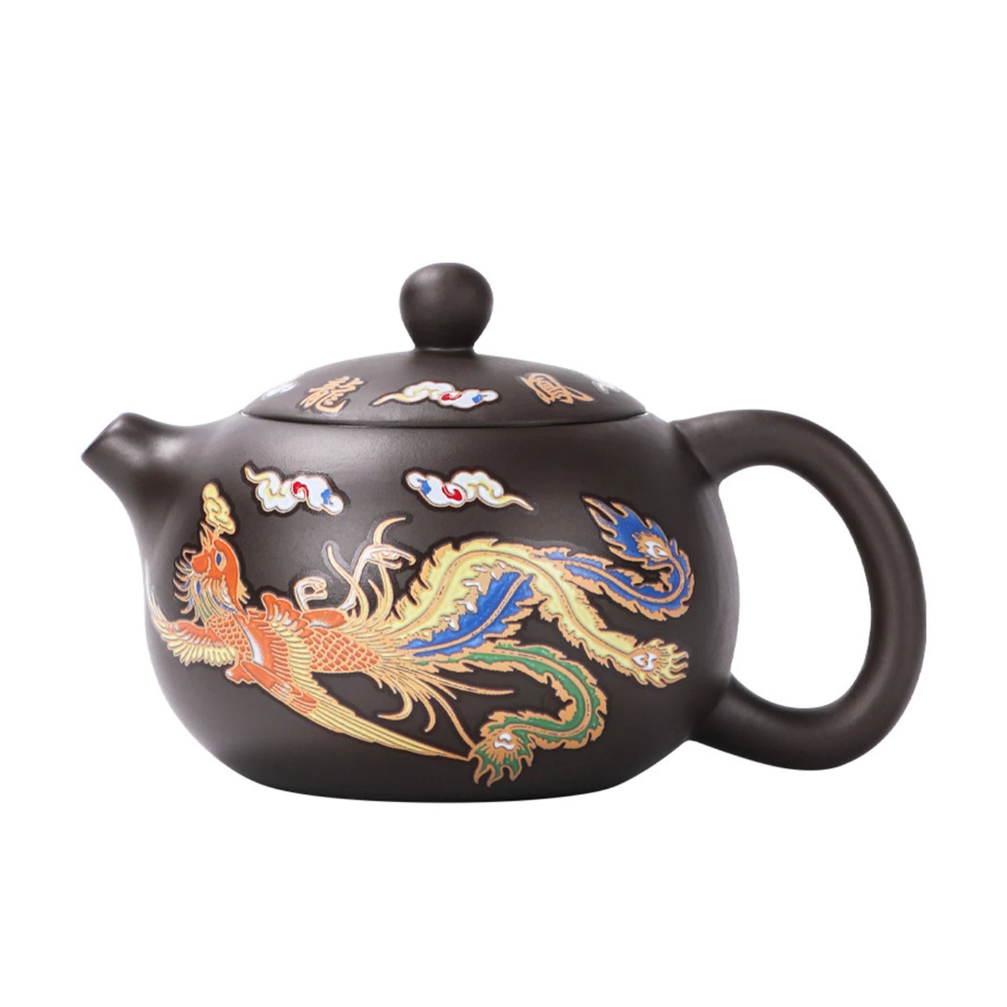 Color-Changing Tea Pot with Dragons Phoenixs Pattern Washable Gongfu Tea Teapots Kettle Gift Teapot Tea Set Ceramics and Pottery