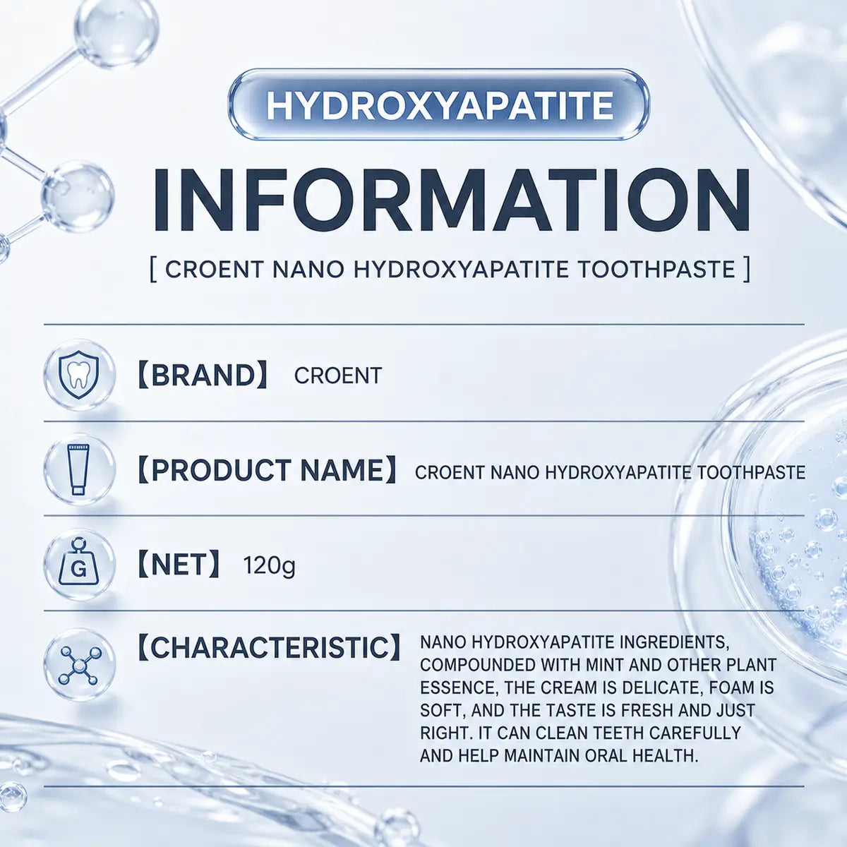 Drwhiten Nano Hydroxyapatite Toothpaste – 7.5% Nhap Fluoride-Free Enamel Repair & Sensitivity Relief, Whitening Toothpaste, Mint Flavor, 4.23 Oz