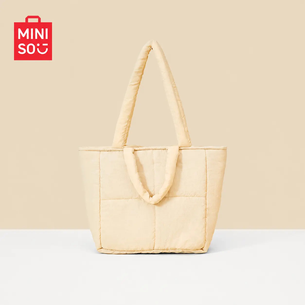 MINISO AIR Series Soft Large-Capacity Casual Minimalist Decluttering Shoulder Tote Bag, College Style Tote Purse, Home Organizer Storage Bag for School & Daily Use