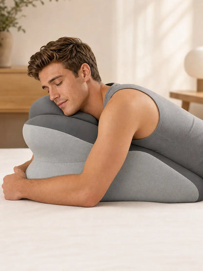Ergonomic Cooling Fabric Reading Pillow - Premium Memory Foam Supportive Head Cushion for Phone Scrolling, Relaxing