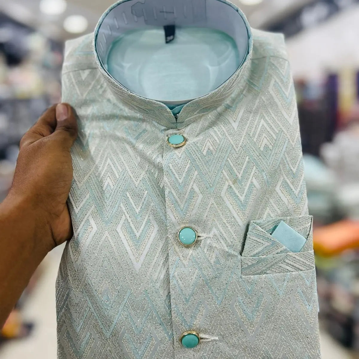 Mens Jacket Kurta Set