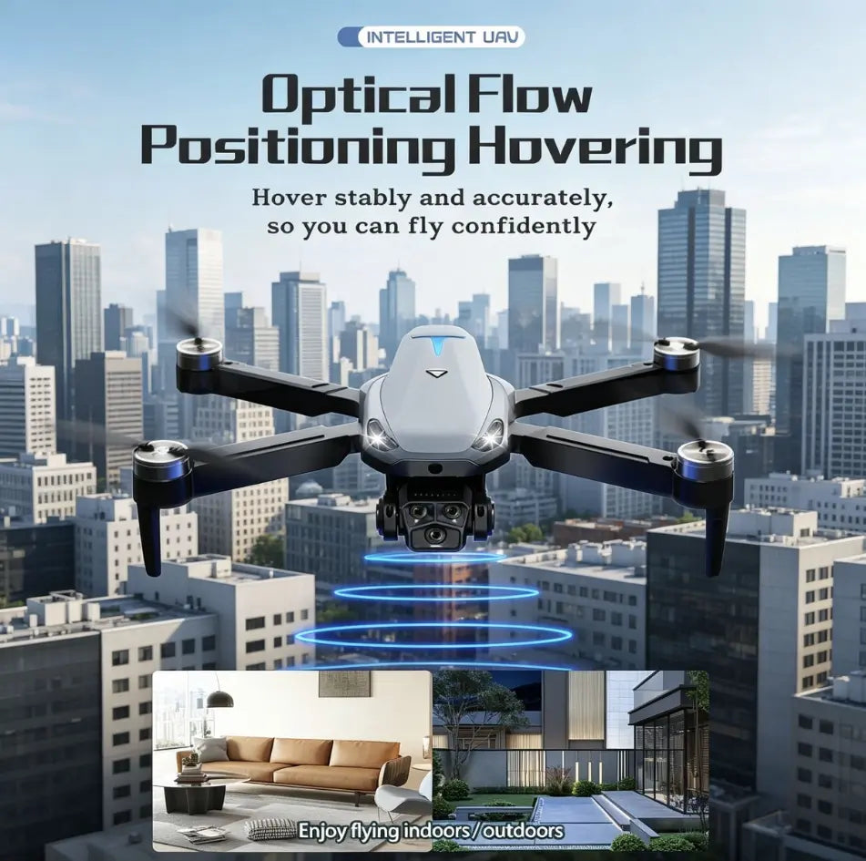 2026 Foldable Aerial M8 Pro Drone with 4K UHD EIS Anti-Shake Camera, GPS Precise Positioning System, 5G Wifi FPV Real-Time Transmission, Intelligent Obstacle Avoidance, Auto Return, 360° Stunt Roll, 2 Batteries for Adults Beginners Aerial Photography