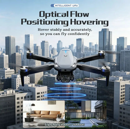 2026 Foldable Aerial M8 Pro Drone with 4K UHD EIS Anti-Shake Camera, GPS Precise Positioning System, 5G Wifi FPV Real-Time Transmission, Intelligent Obstacle Avoidance, Auto Return, 360° Stunt Roll, 2 Batteries for Adults Beginners Aerial Photography