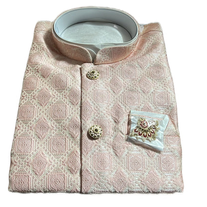 Mens Jacket Kurta with Brooch Pin