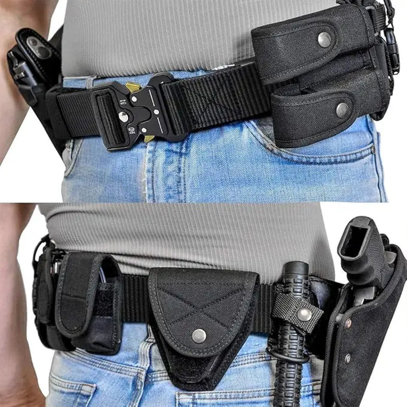 Men'S Tactical Belt, Rigger Belt, Utility Nylon Web Waist Work Belt for Men with V-Ring Quick-Release Buckle
