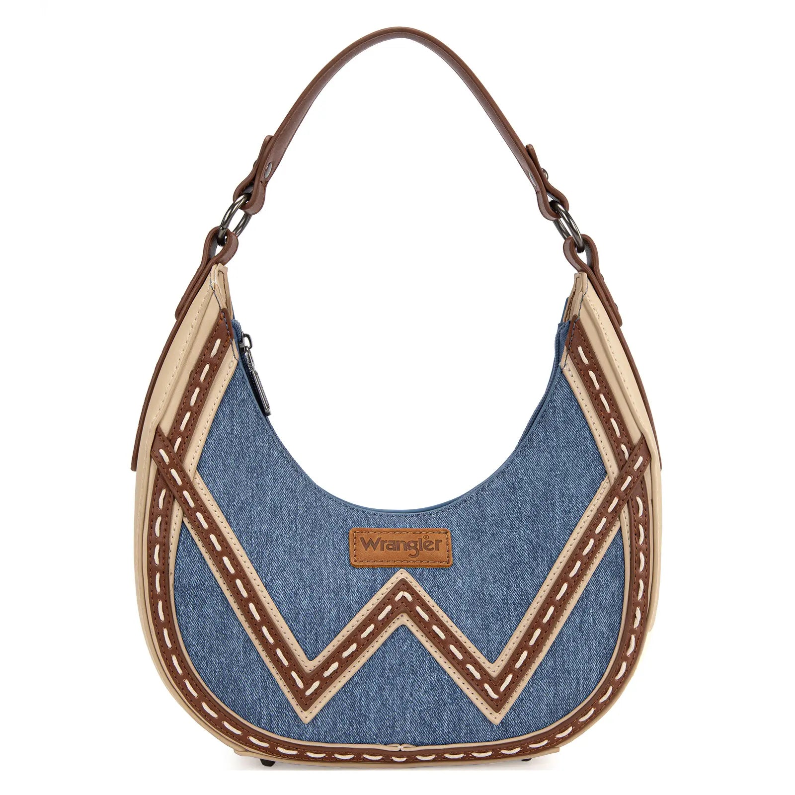 Wrangler Western Contrast Stitch Chevron Hobo Shoulder Bag