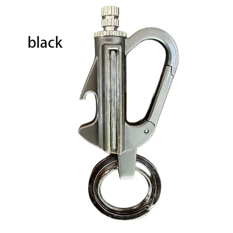 3-In-1 Flint Fire Starter Keychain - Waterproof, Windproof, Refillable Kerosene Permanent Match with Bottle Opener, Emergency Survival EDC Multitool for Camping, Hiking, Metal Gift for Men（Doesn'T Include Fuel）