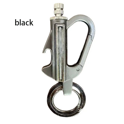 3-In-1 Flint Fire Starter Keychain - Waterproof, Windproof, Refillable Kerosene Permanent Match with Bottle Opener, Emergency Survival EDC Multitool for Camping, Hiking, Metal Gift for Men（Doesn'T Include Fuel）