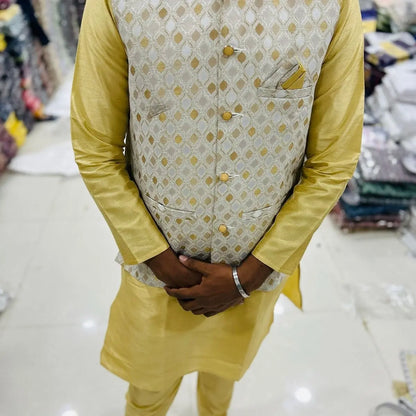 Mens Jacket Kurta Set