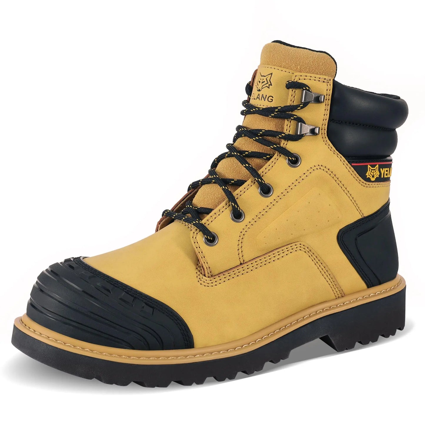 Waterproof Steel Toe Boots for Men-6" Leather Work Boots Indestructible Construction Boots Slip Resistant Safety Boots