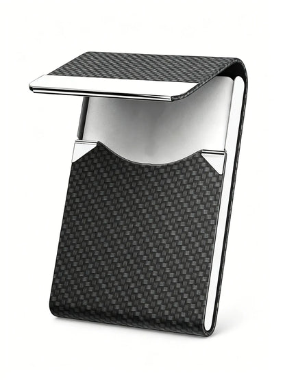 Carbon Fiber Pattern RFID Blocking Slim Metal Money Clip Wallet, Anti-Skimming Card Holder, Daily Use for Men and Women, anti Theft Wallet, Rfid Blocking Wallets