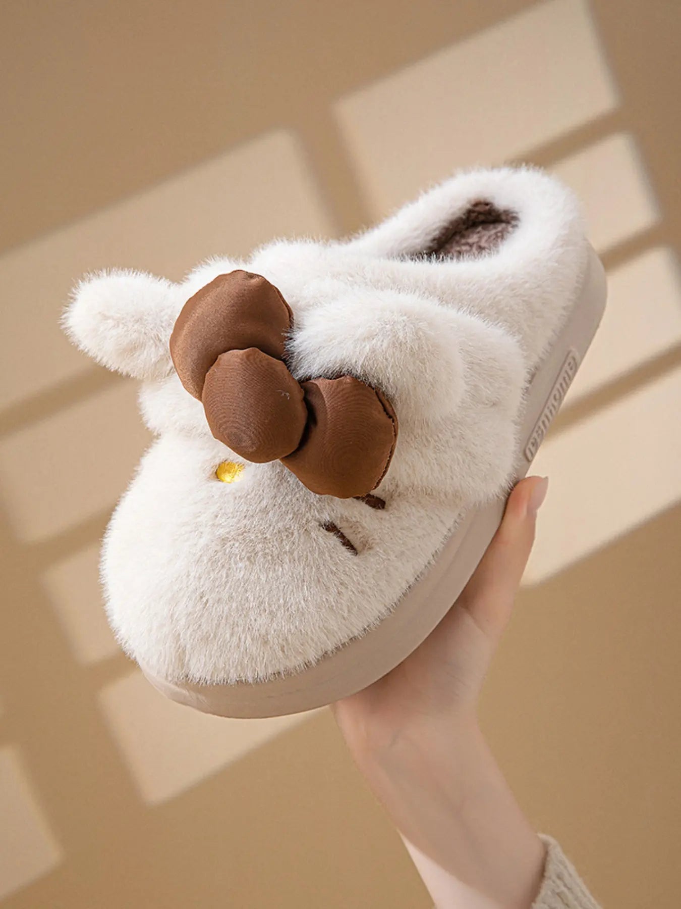 Women'S Winter Indoor Cotton Slippers, Cartoon Cat Design, Thick Sole Cute Two-Way Plush Slipper, Warm Indoor Footwear, Cozy Home Footwear for Women, EVA Slippers, Fluffy House Slippers