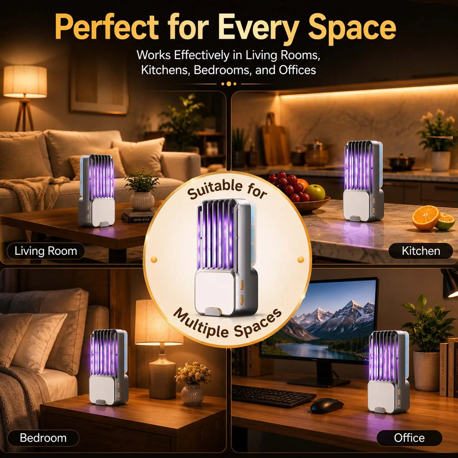 Generation-Uv Light Mosquito Trap Lamp for Indoor Use, Portable Night Light with Quiet Operation