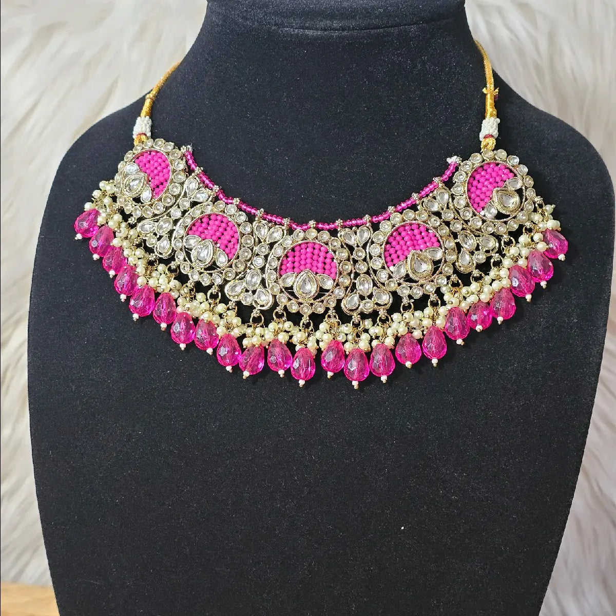Traditional Indian Pakistani Desi Necklace Earrings Tikka Set