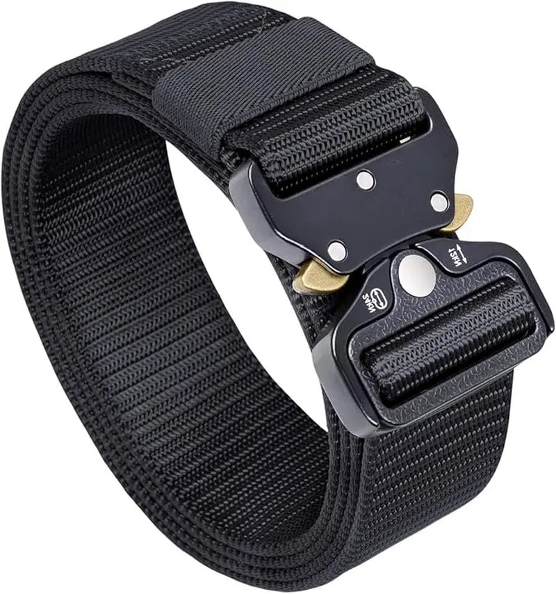 Men'S Tactical Belt, Rigger Belt, Utility Nylon Web Waist Work Belt for Men with V-Ring Quick-Release Buckle