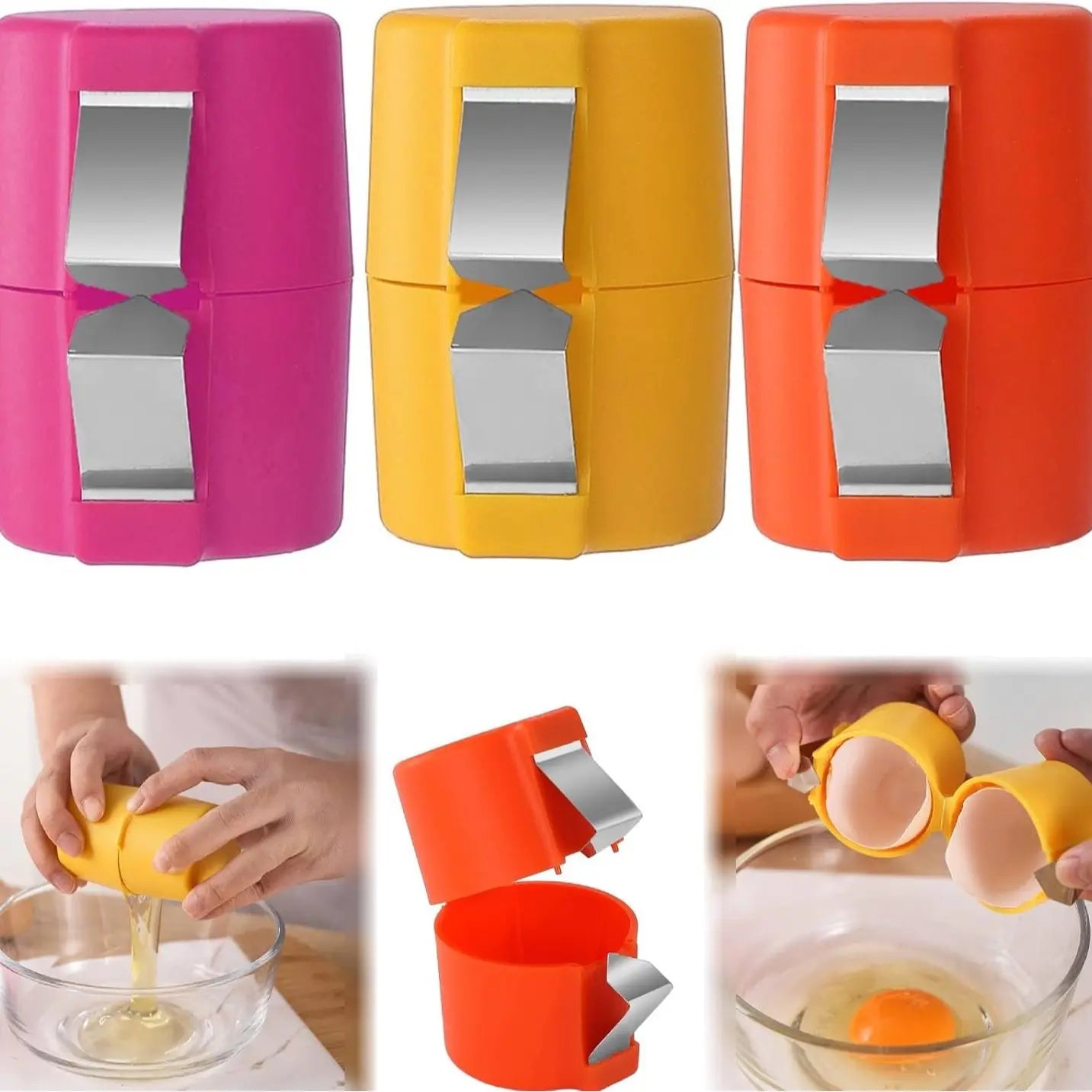 Egg Topper Cutter Tool & Egg Cracker Tool - Pack of 3, Kitchen Gadgets for Eggs, Handheld Egg Slicer - Utensils, Cover - Np