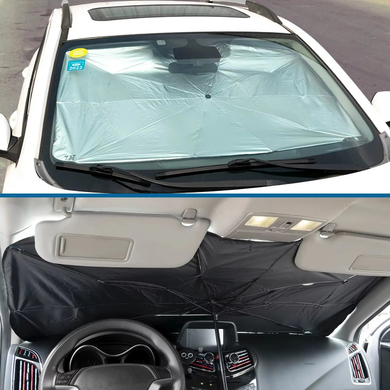 Foldable Windshield Car Sunshade - Portable UV Protection Umbrella, Heat-Blocking Cooling Accessory for Cars, SUV Vehicle Sunshades, Suv Vehicle Sunshade