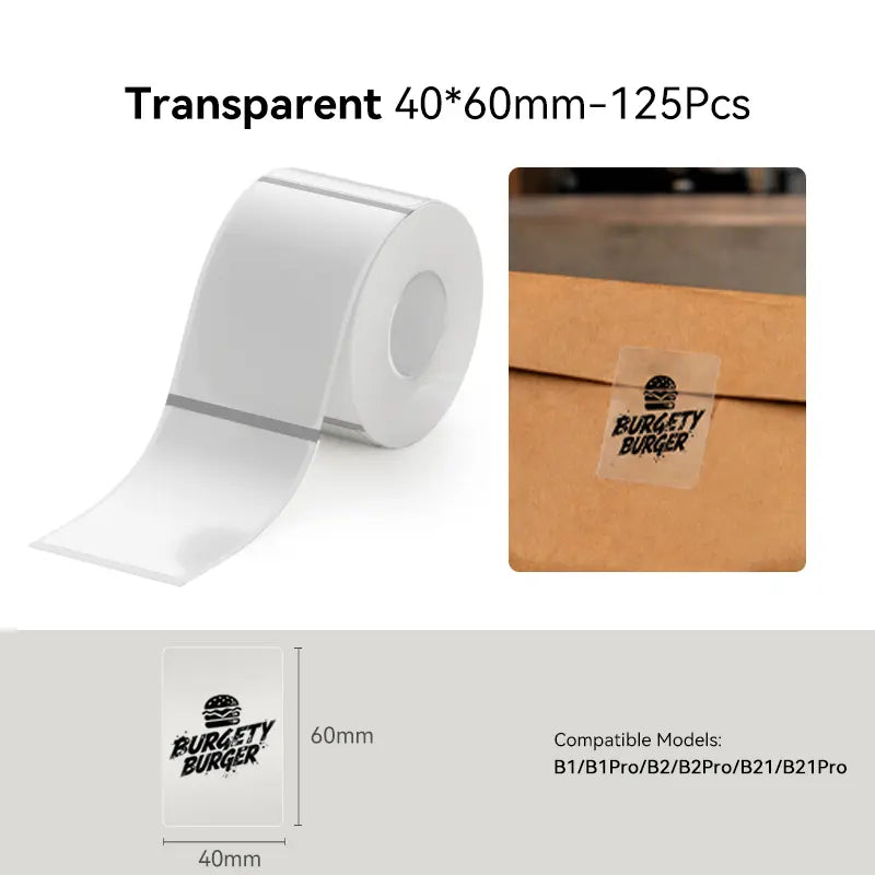 NIIMBOT Labels for B-Series Thermal Label Printer, Thermal Label Tape for Marson Jar/Bakery/Grocery/Barcode/Return Address/Small Business,Back to School,Back to School Haul
