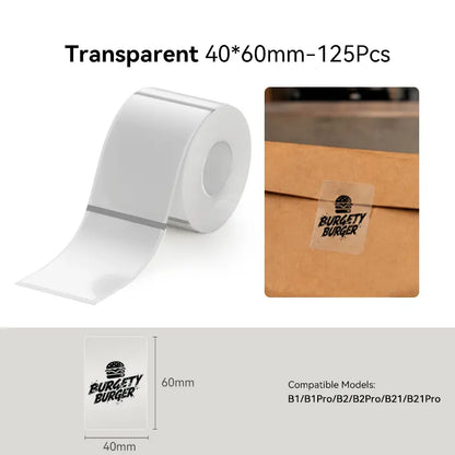 NIIMBOT Labels for B-Series Thermal Label Printer, Thermal Label Tape for Marson Jar/Bakery/Grocery/Barcode/Return Address/Small Business,Back to School,Back to School Haul