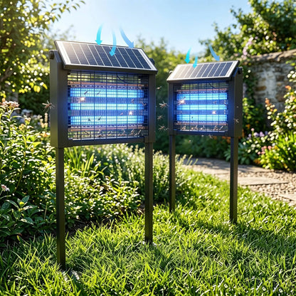 【Summerfinds】2Pack Outdoor 20W High-Power Rechargeable Electronic Mosquito Zapper Light, Waterproof Insect Killer with 3 Tubes, Dual Charging, 6000Mah Battery, for Summer Outdoor Fun,Summerwins