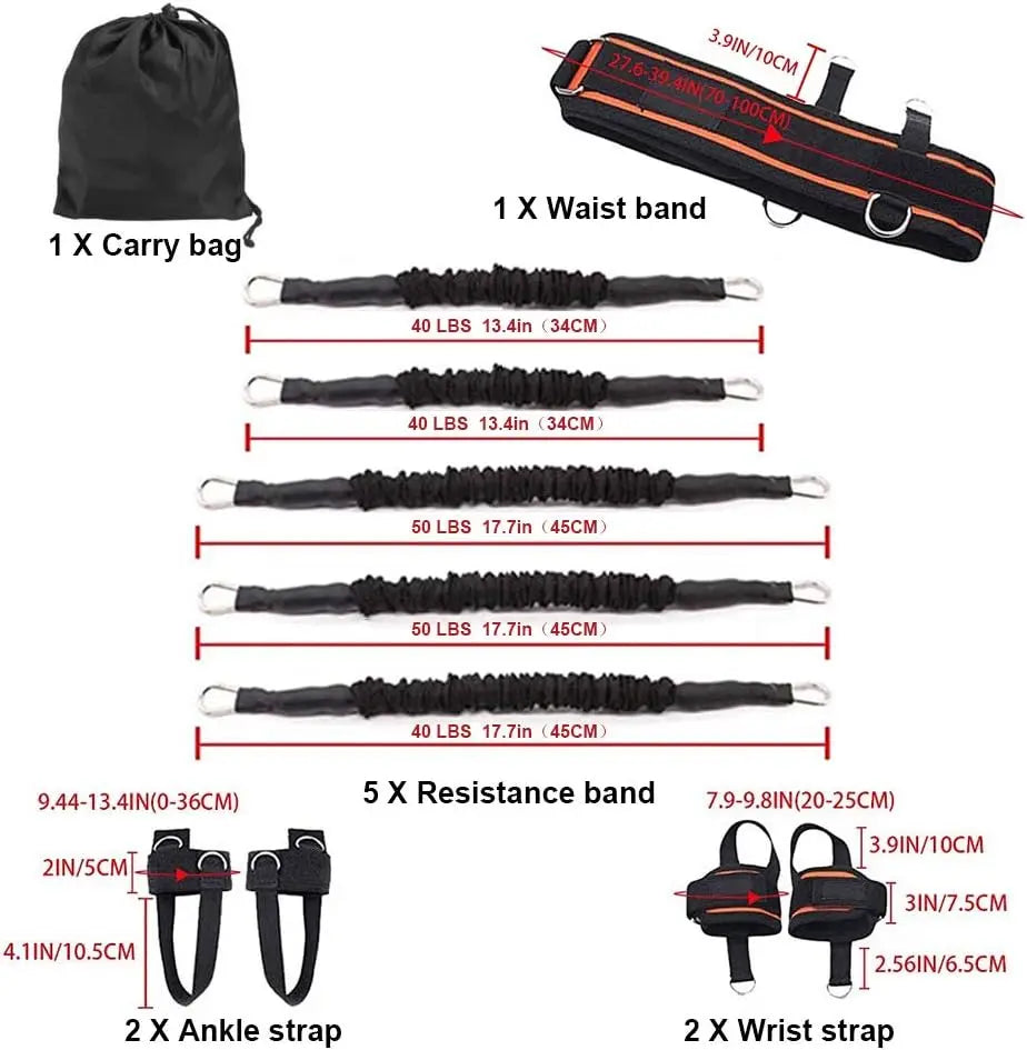 Boxing Training Resistance Band Set Leg Strength and Agility Training Strap System for Boxing,Mma,Muay Thai,Karate Combat, Basketball,Football Build Speed and Strength for Hitting Ynxing