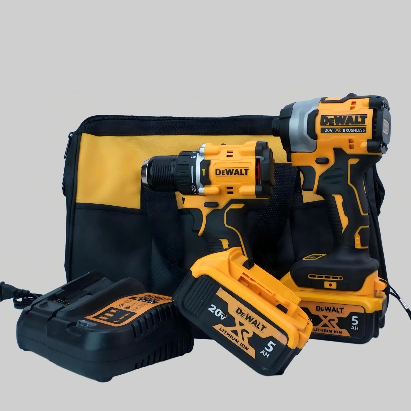 DEWALT DCF805 Hammer Drill and DCF850 Impact Driver Combo Kit 20V Brushless Power Tools Battery Charger