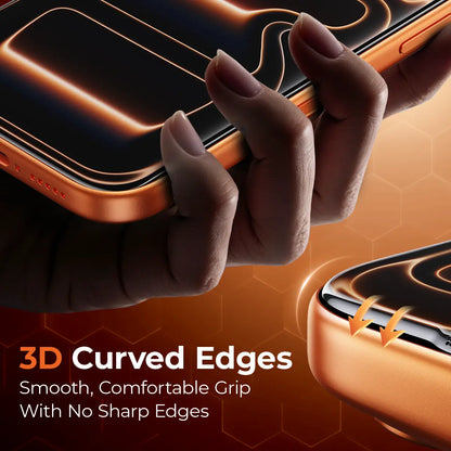 MAGIC JOHN AR Anti-Glare HD Screen Protector for Phone, Outdoor Sunlight Clear Viewing | Ultra-Thin Black Border Full Coverage | 3D Curved Edge Smooth Touch | Earpiece Dust Protection | Scratch & Impact Resistant | AR Clarity / 28° Privacy Options