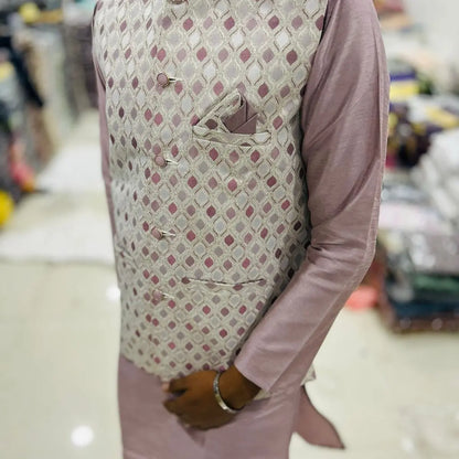 Mens Jacket Kurta Set