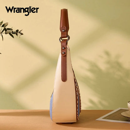 Wrangler Western Contrast Stitch Chevron Hobo Shoulder Bag