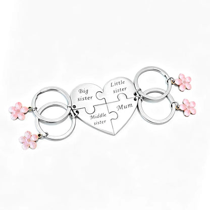 Mother Daughter Keychain for 4 – Mom & Three Sisters (Big, Middle, Little) – Thoughtful Gift for Mother’S Day, Birthday, or Any Occasion