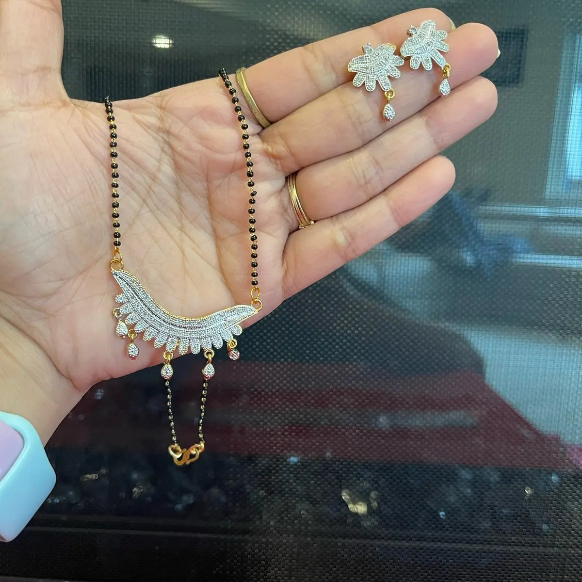 Traditional AD Magalsutra with Ear Stud