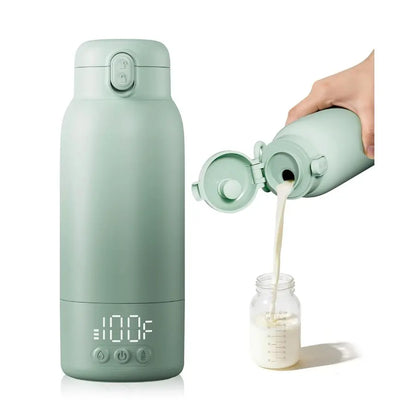 Portable Baby Bottle Warmer for Travel, 12.85 Oz Large Capacity with Fast Heating, Long Battery Life & Keep Warm Function for Toddler Cups Feeding Bottle Bpa-Free