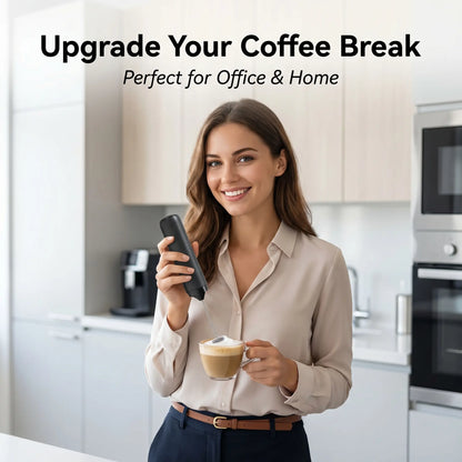 This Rechargeable USB Milk Frother Is a Handheld Electric Milk Frother with a Stirrer. It Can Stir and Froth Beverages Such as Coffee, Latte, Matcha, and Hot Chocolate.