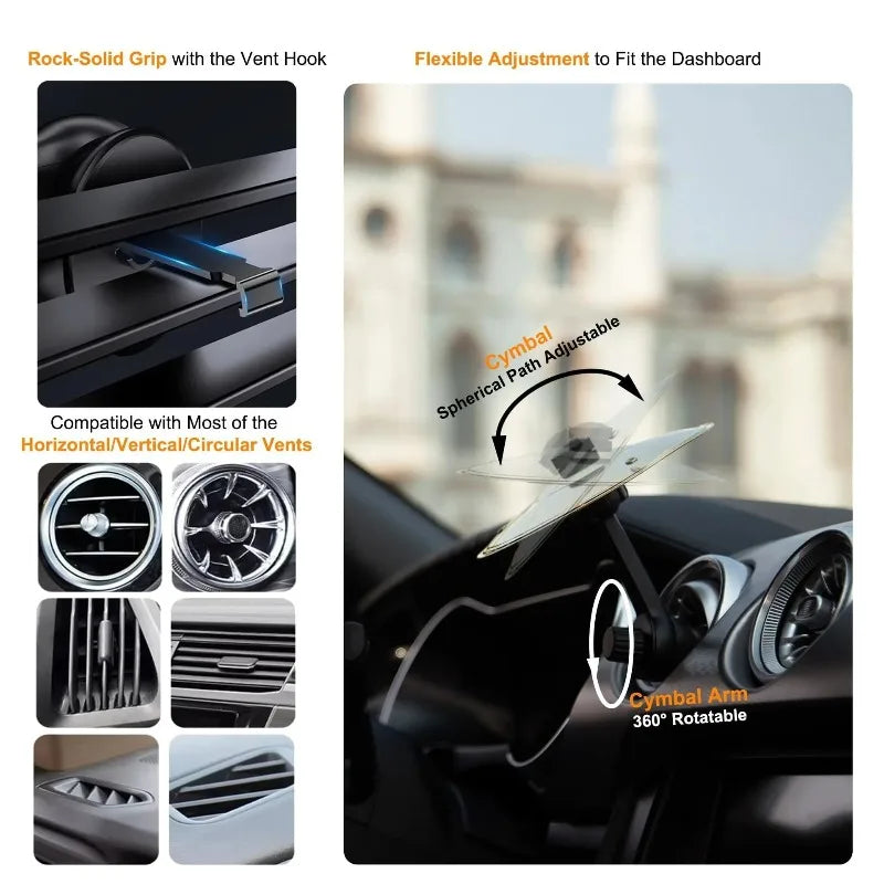 Clip-On Mini Air Vent Musical Drum, Alloy Saucer Car Car Dashboard Cymbal Air Outlet Stainless Steel Drum Cymbal Easy to Install