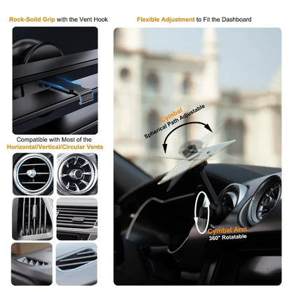 Clip-On Mini Air Vent Musical Drum, Alloy Saucer Car Car Dashboard Cymbal Air Outlet Stainless Steel Drum Cymbal Easy to Install