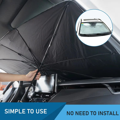 Foldable Windshield Car Sunshade - Portable UV Protection Umbrella, Heat-Blocking Cooling Accessory for Cars, SUV Vehicle Sunshades, Suv Vehicle Sunshade